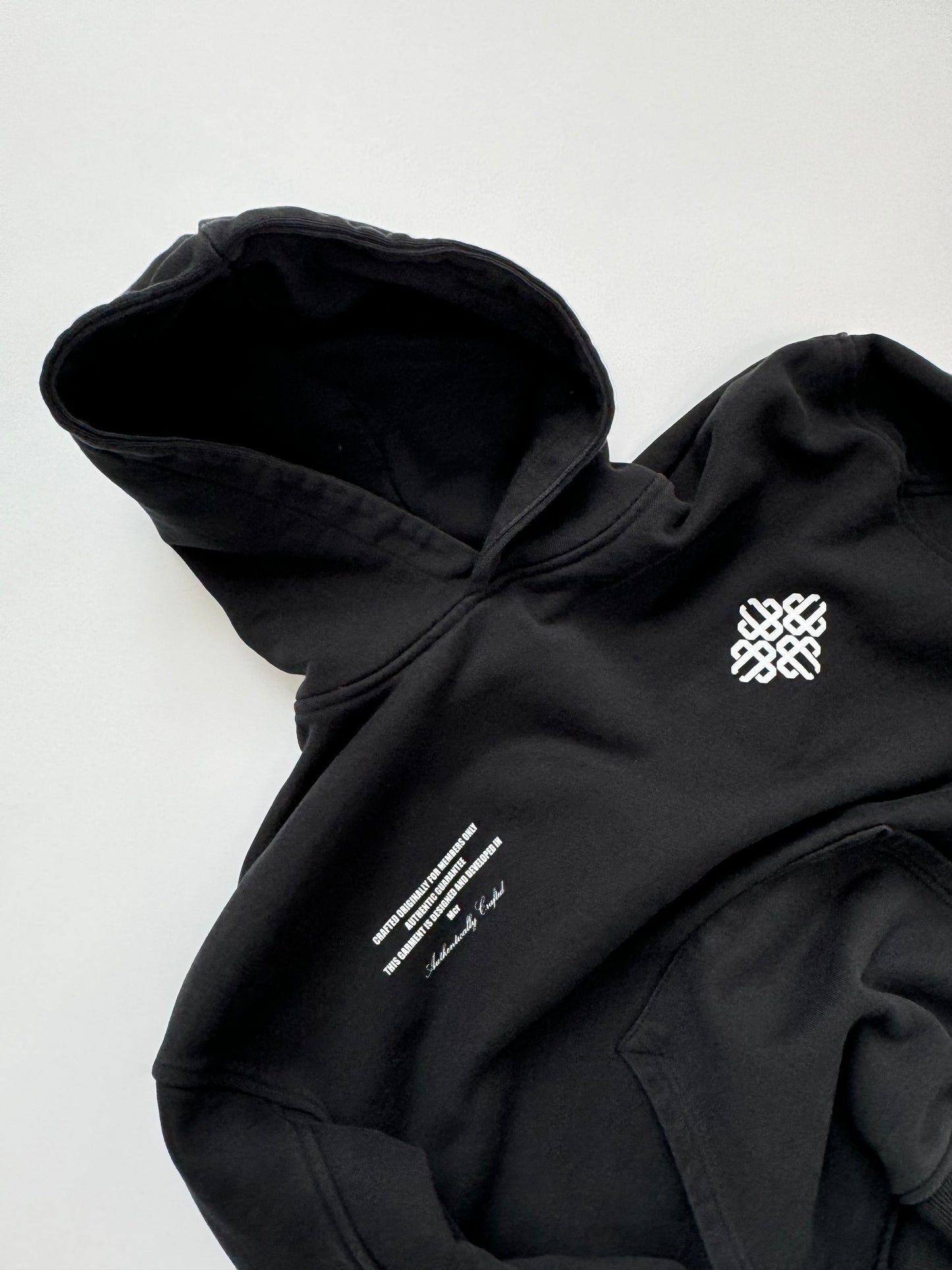 THE COUTURE CLUB EMBLEM OUTLINE BLACK HOODIE