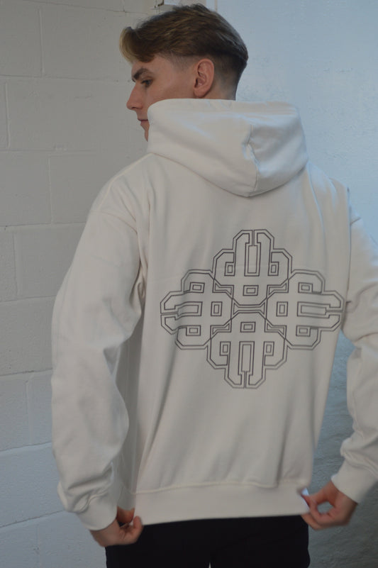 THE COUTURE CLUB EMBLEM OUTLINE WHITE HOODIE