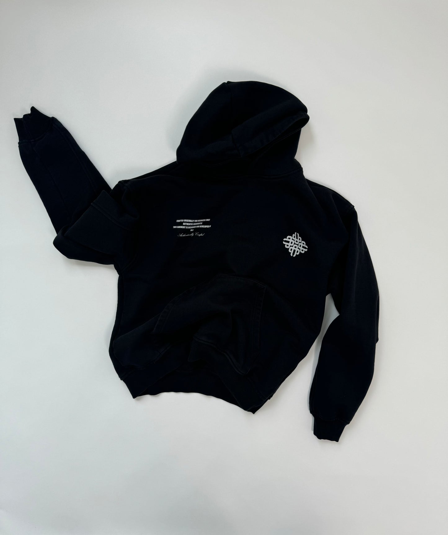 THE COUTURE CLUB EMBLEM OUTLINE BLACK HOODIE