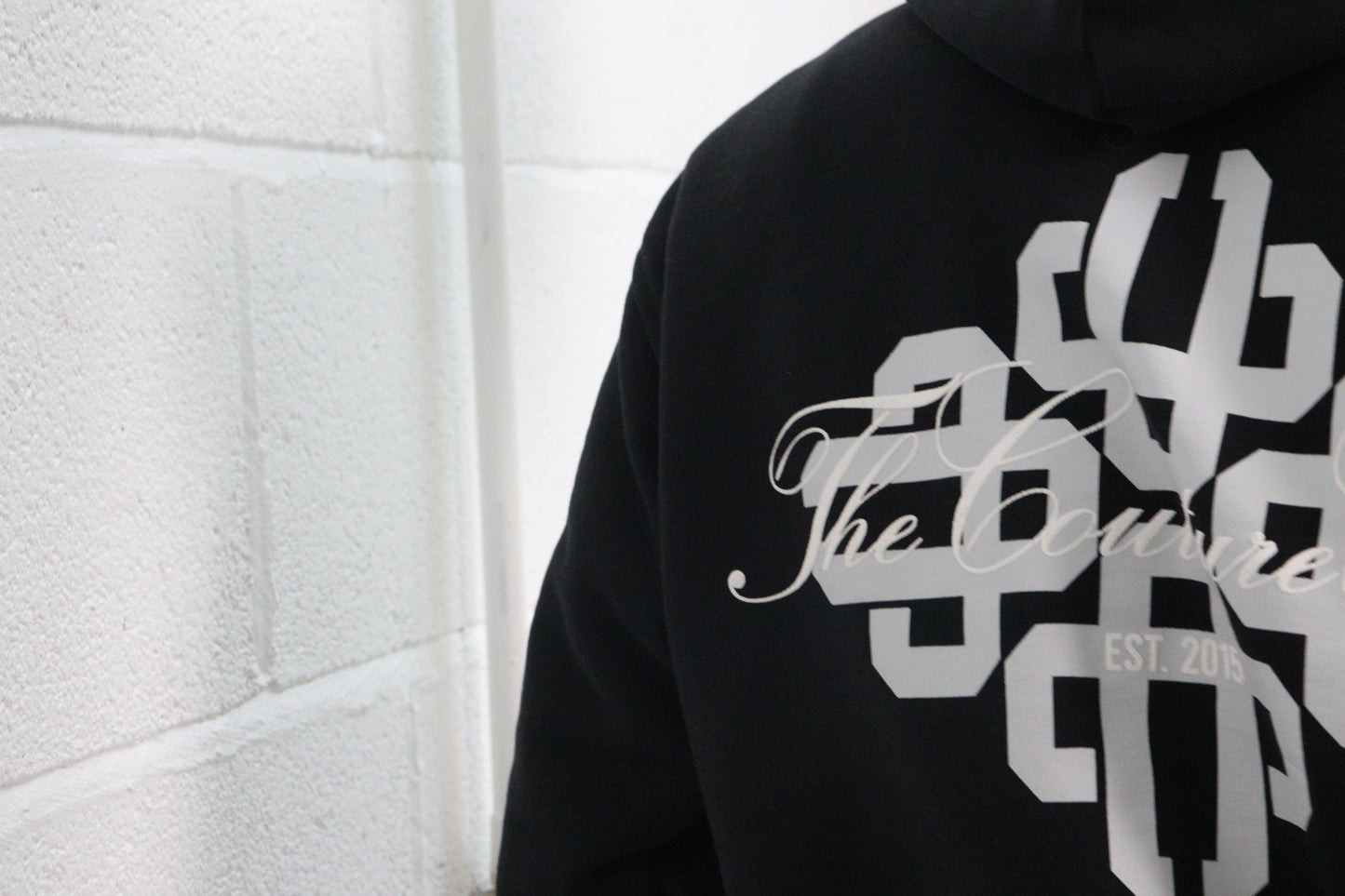 THE COUTURE CLUB EMBLEM OUTLINE BLACK HOODIE